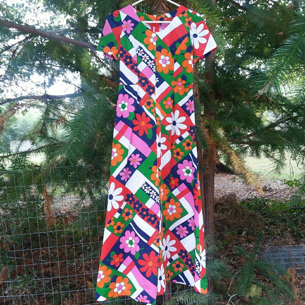 Vintage boho flower power Dress
